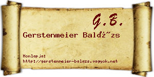 Gerstenmeier Balázs névjegykártya